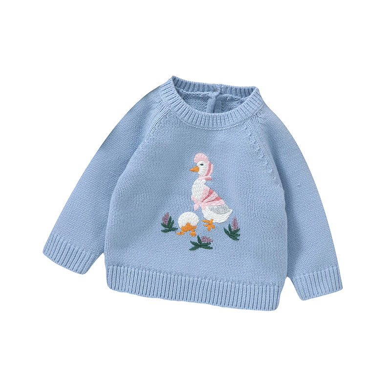 Baby Clothing Jumper - Herfst Baby Trui Leuke Geborduurde Eend