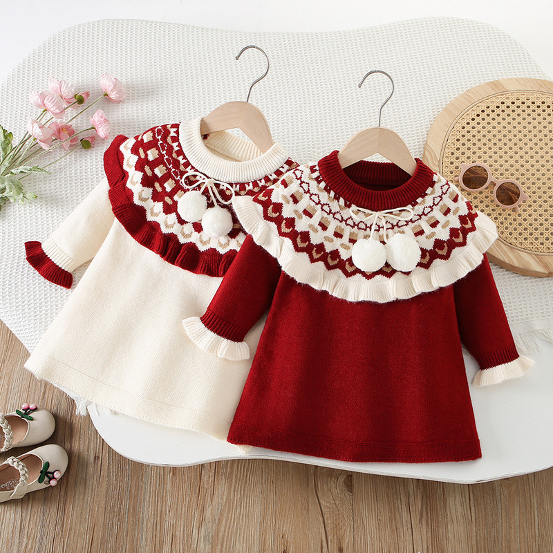 Baby Clothing Line - Meisjes Gebreide Jurken Lente Herfst Kinderen