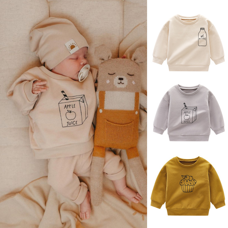 Baby Clothing Organic - Baby Fashion Sweatshirts O-hals Melk Print