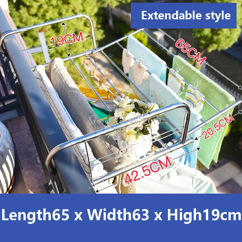 Baby Clothing Hanging Rack - Uitschuifbaar Roestvrijstalen Opvouwbare Kledingrek-Balkon Droogplank, Hangende
