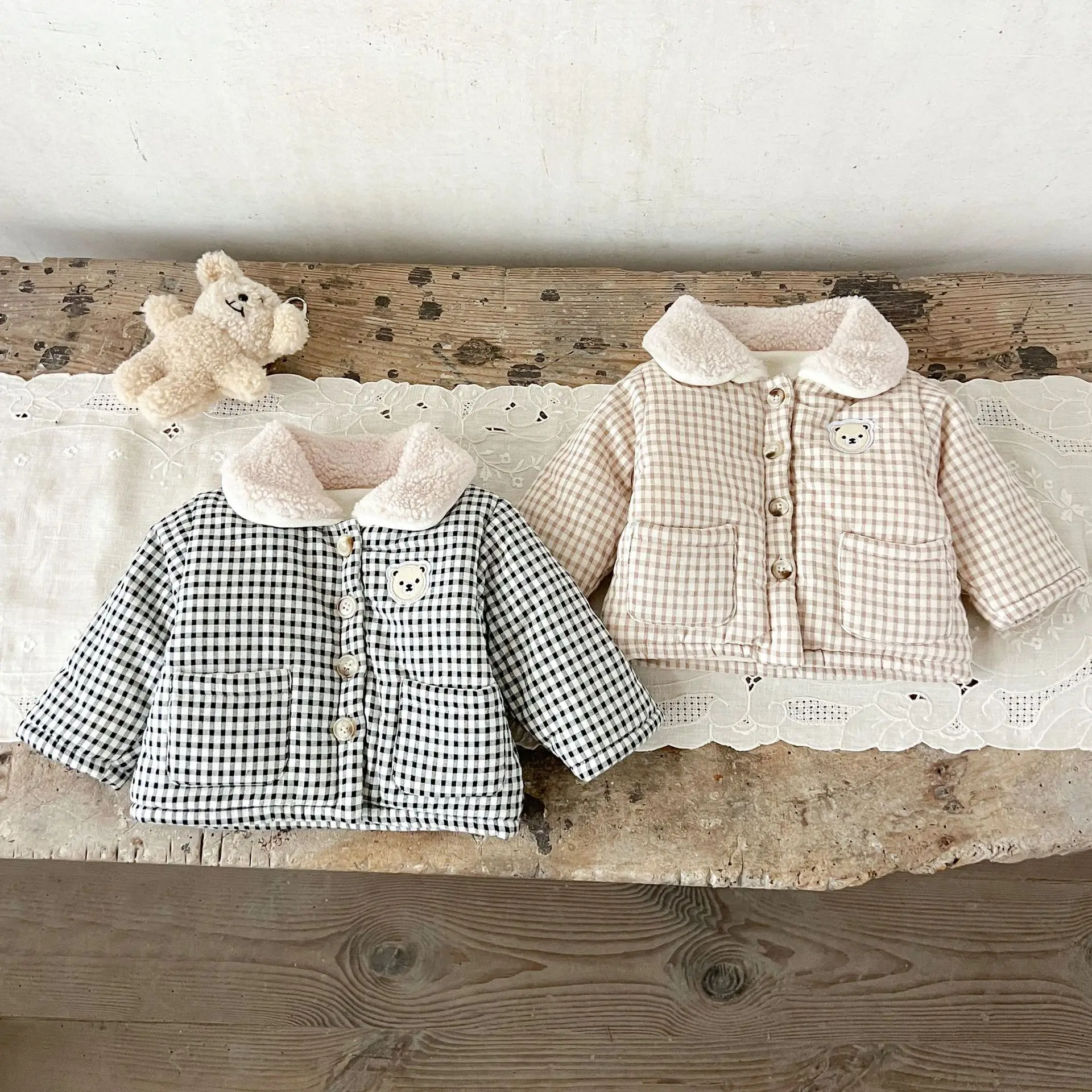 Baby Clothing Line - LILIGIRL Winterkleding voor babymeisjes Geruite jas