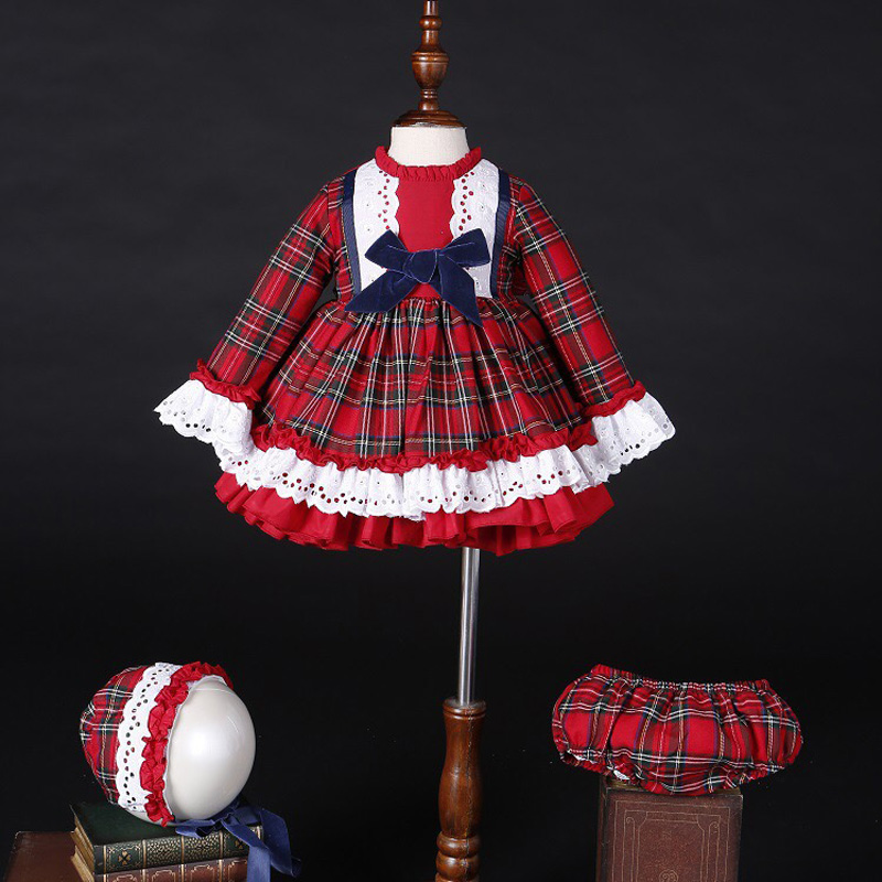 Baby Clothing Winter - Babymeisje Herfst Winter Kerst Rode Plaid