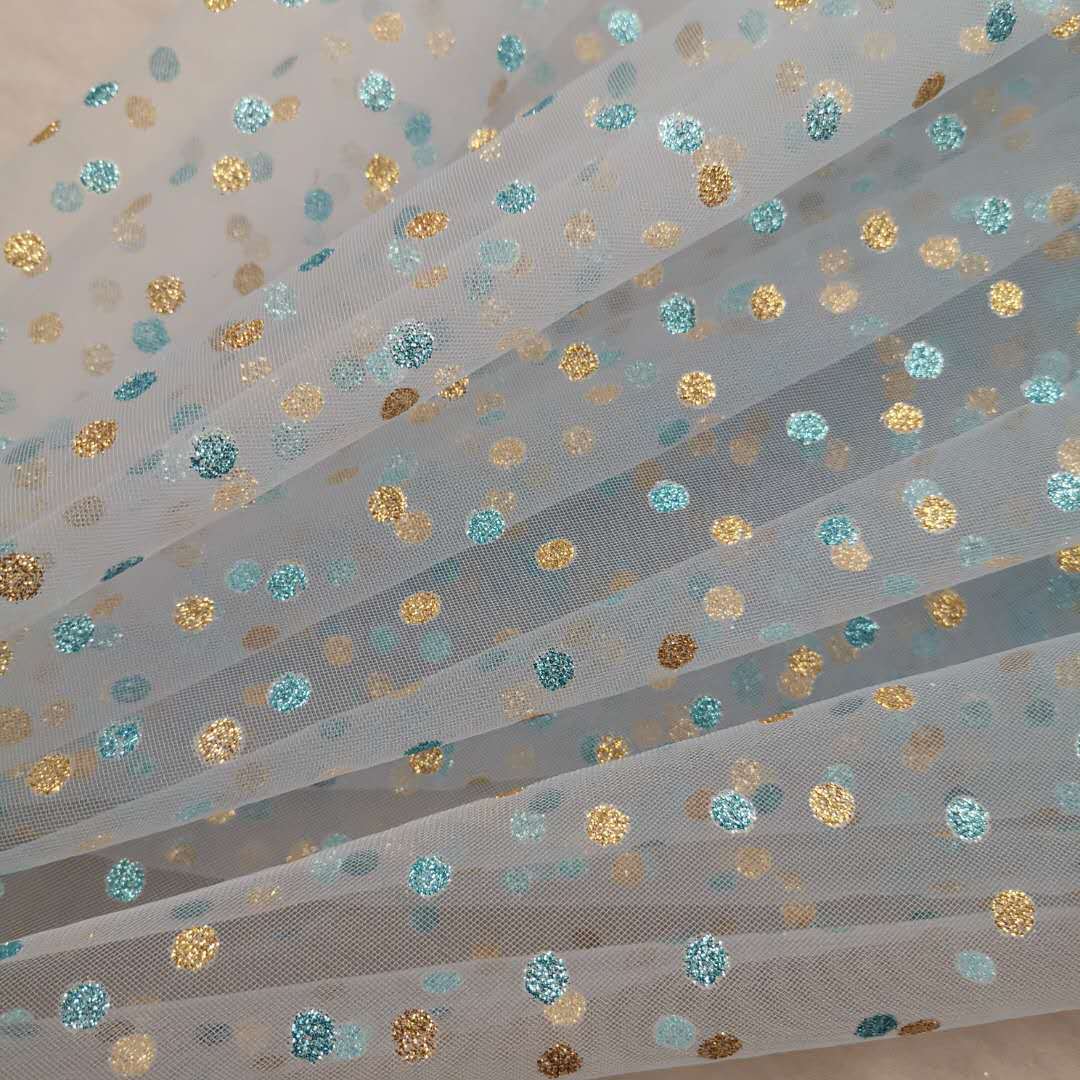 Baby Clothing Organic - 0,5M kleurrijke polka dot glitter bedrukte