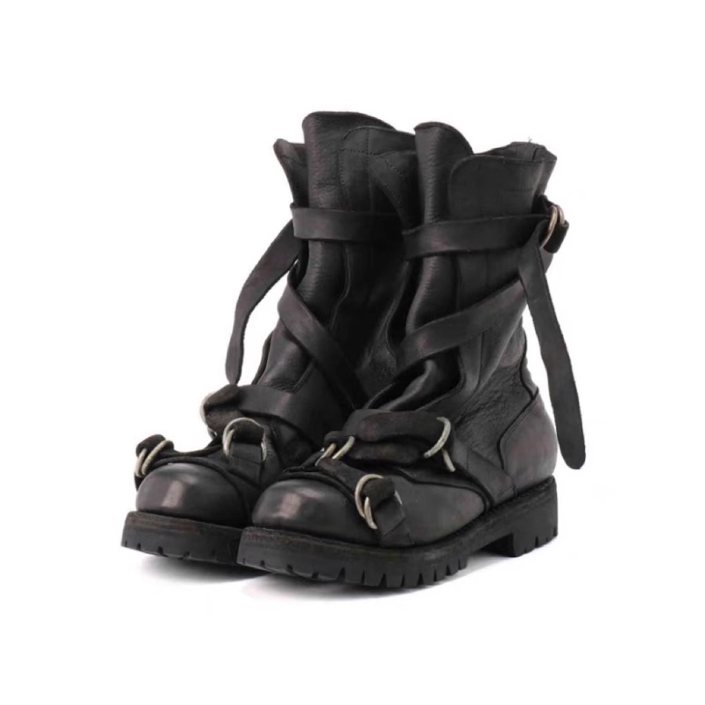Soft Sole Booties - Leren motorlaarzen voor heren Punk Retro