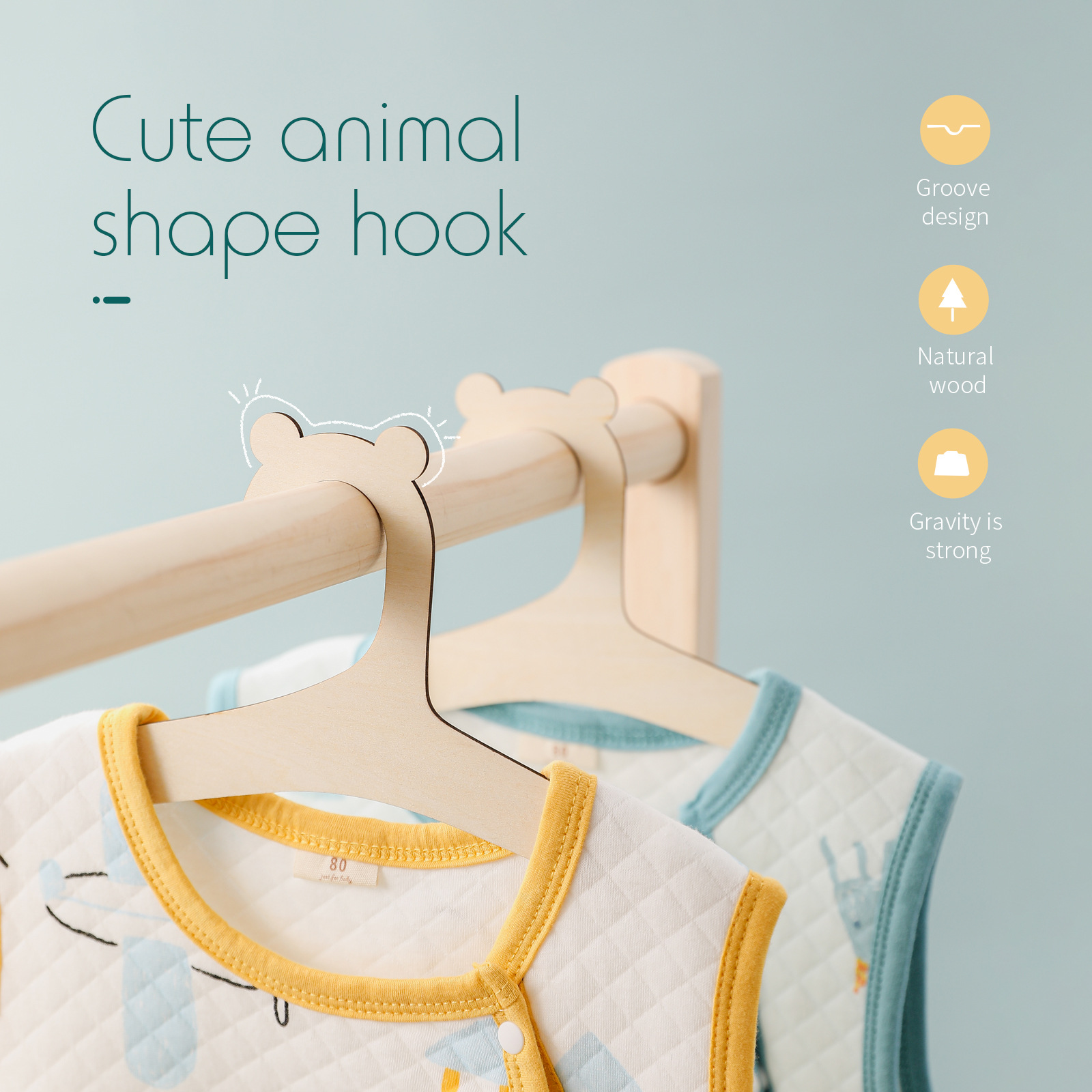 5/10 stuks houten babyhangers  - Baby Clothing Hanging Rack recensie en prijs